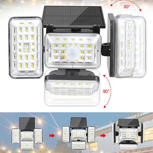 4 Head Solar Powered Motion Sensor Outdoor Flood Lamp