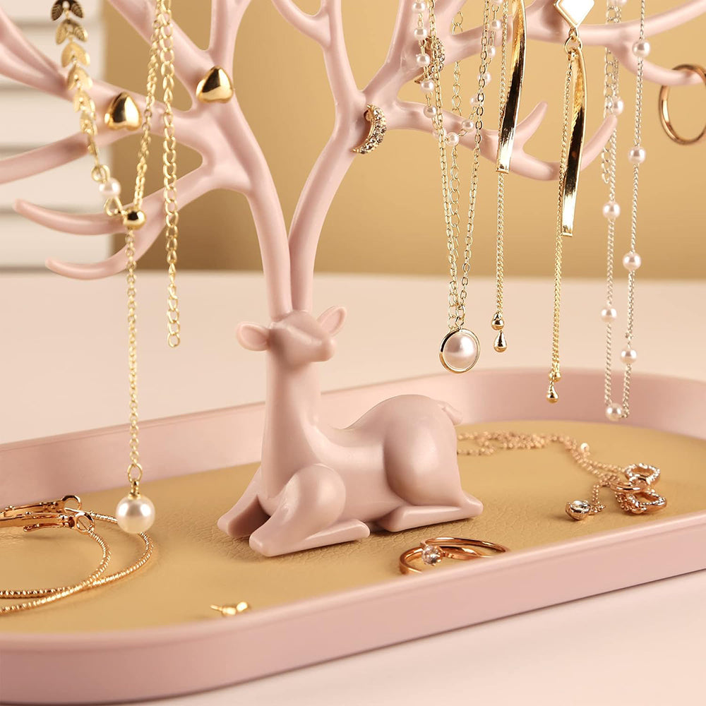 Veile Studios Antlers Tree Tower Jewelry Display Stand For Ring Earrings Necklace Bracelet