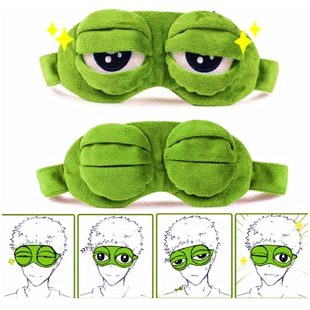 Cute Contoured Blackout Frog 3D Sleep Eye Mask For Sleeping Soft