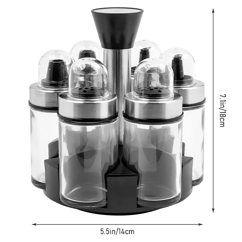 360 Rotating Glass Oil And Vinegar Dispenser Set Of Bottles