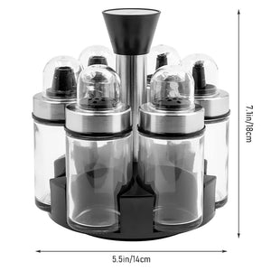 360 Rotating Glass Oil And Vinegar Dispenser Set Of Bottles