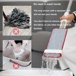 Self Wringing Microfiber Spray Flat Mop For Kitchen Wood Ceramic Tiles Floor Cleaning