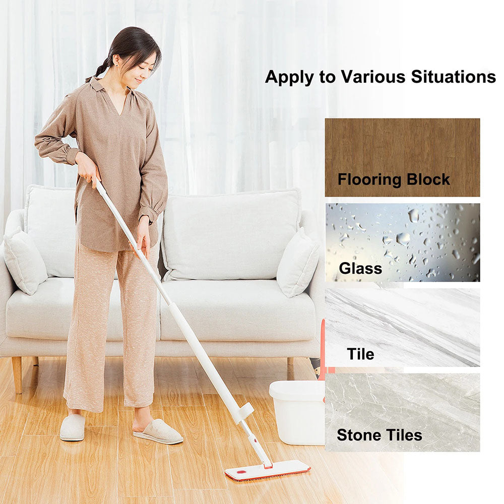 Self Wringing Microfiber Spray Flat Mop For Kitchen Wood Ceramic Tiles Floor Cleaning