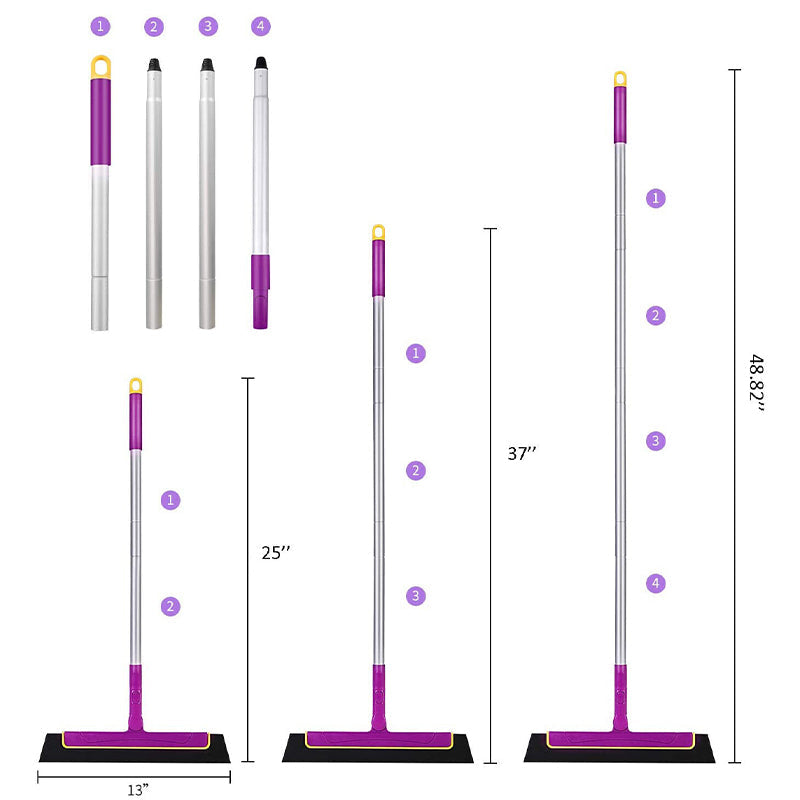 Extendable Handle Floor Squeegee Broom Ideal For Household And Tile Cleaning