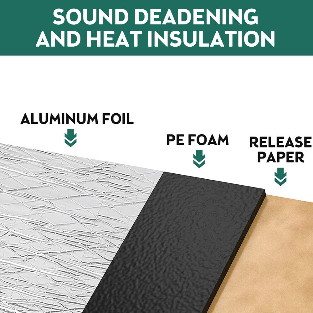 Heat Sound Deadening Insulation Mat Deadener Pad Car Auto Shield Cover - Available 3 Sizes