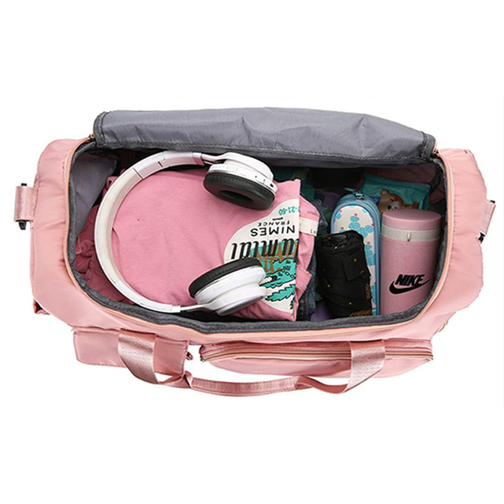 Waterproof Lightweight Zipper Sports Gym Bag With Shoe Compartment For Travel And Fitness