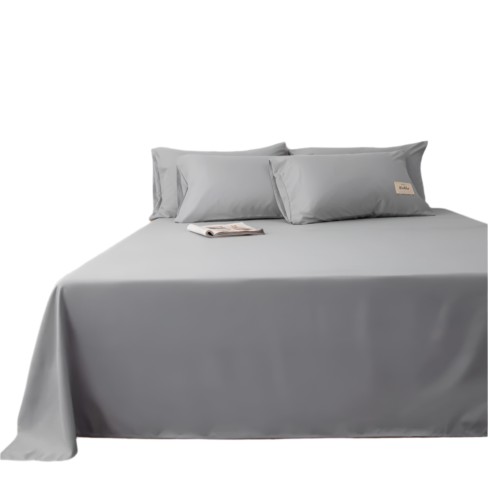 Soft Solid Color Bed Sheet For Double