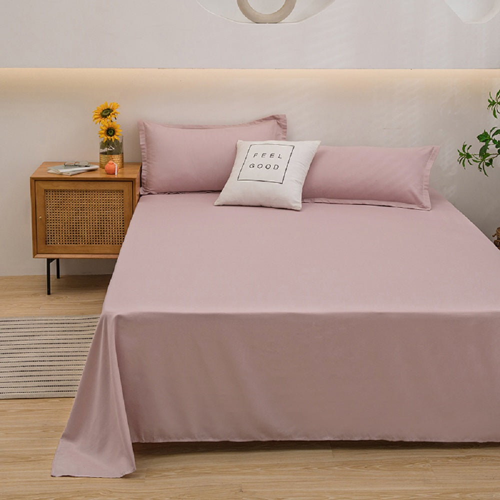 Soft Solid Color Bed Sheet For Double