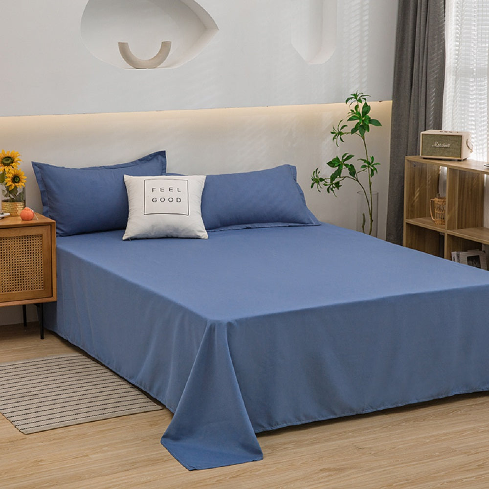 Soft Solid Color Bed Sheet For Double