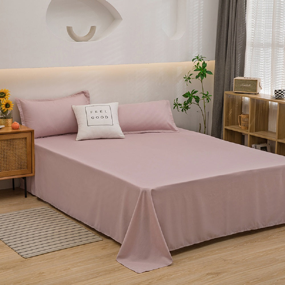 Soft Solid Color Bed Sheet For Double