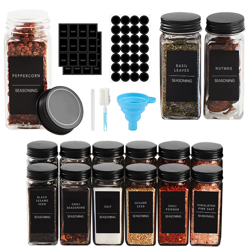 Storfex 24 Pack 120Ml Glass Spice Jars With Labels