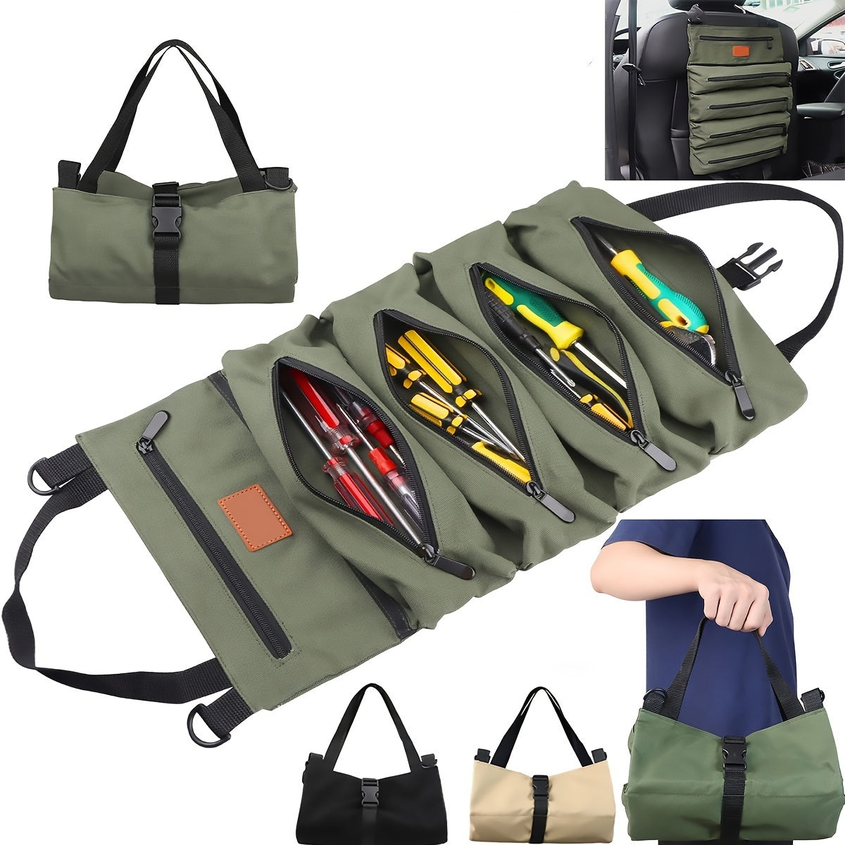 Multi Purpose Canvas Roll Up Tool Bag