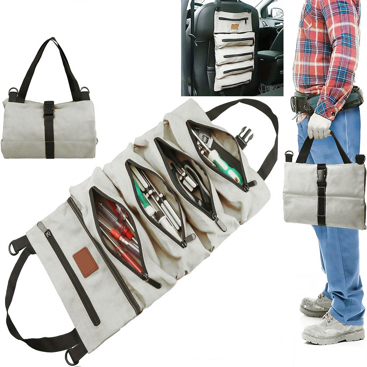 Multi Purpose Canvas Roll Up Tool Bag