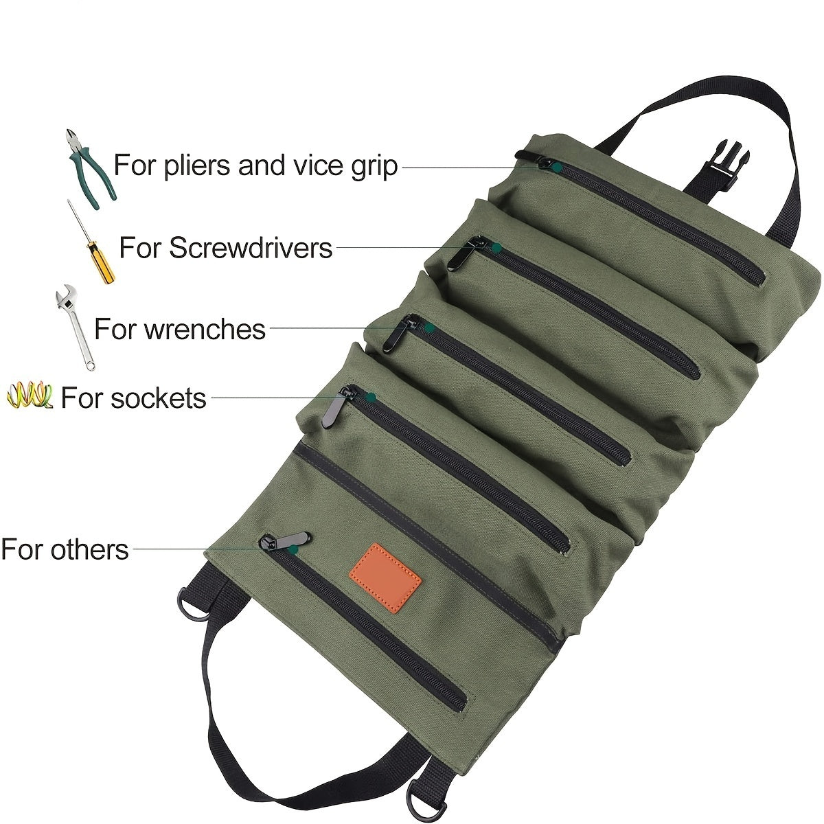 Multi Purpose Canvas Roll Up Tool Bag