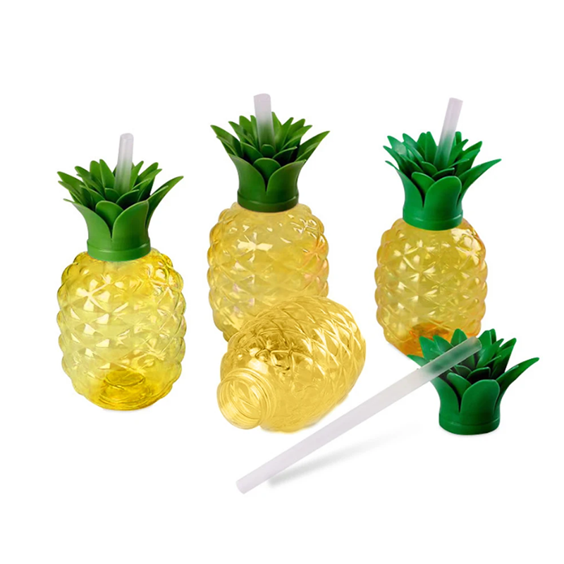 10Pcs Plastic Strawberry Pineapple Drinking Cup With