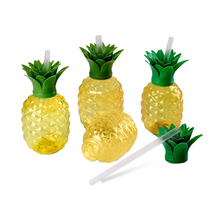 10Pcs Plastic Strawberry Pineapple Drinking Cup With