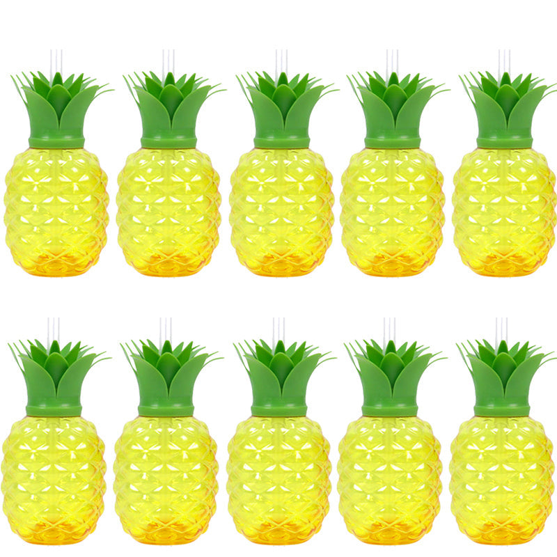 10Pcs Plastic Strawberry Pineapple Drinking Cup With