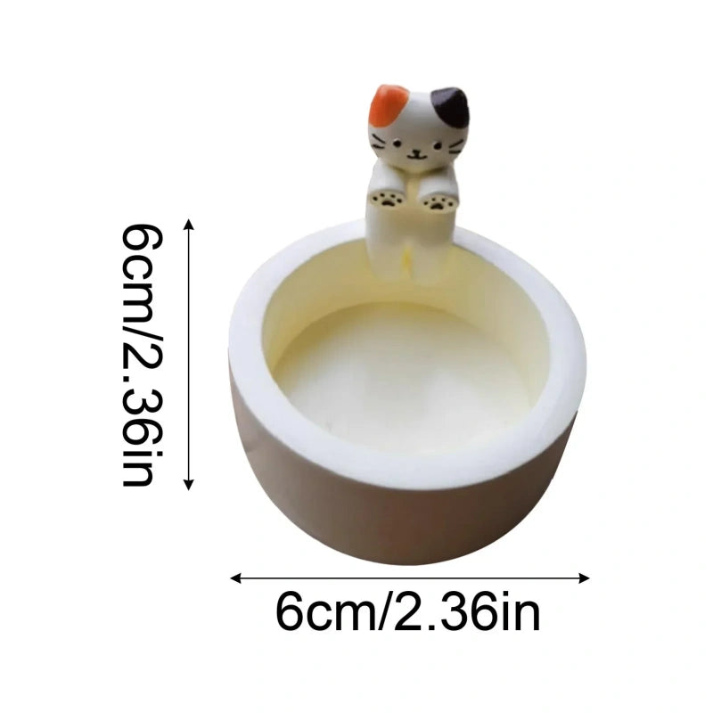 Durable High Tempe Cartoon Cute Kitten Candlestick Aromatherapy Holder