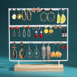 Veile Studios Metal 3 Layers Jewelry Storage Earring Display Holder