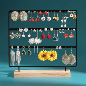 Veile Studios Metal 3 Layers Jewelry Storage Earring Display Holder