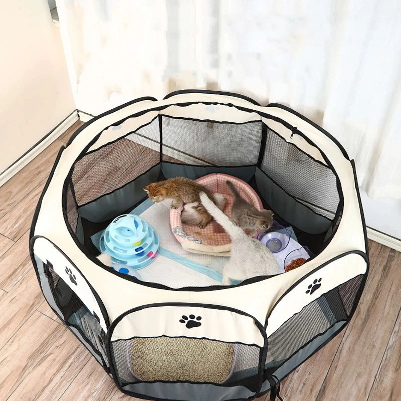 Portable Foldable Pet Tent Kennel Octagonal Fence