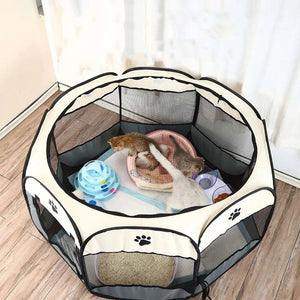 Portable Foldable Pet Tent Kennel Octagonal Fence