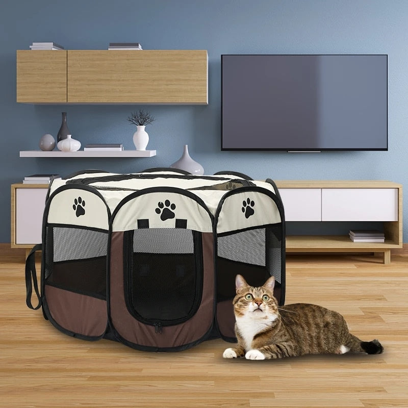 Portable Foldable Pet Tent Kennel Octagonal Fence