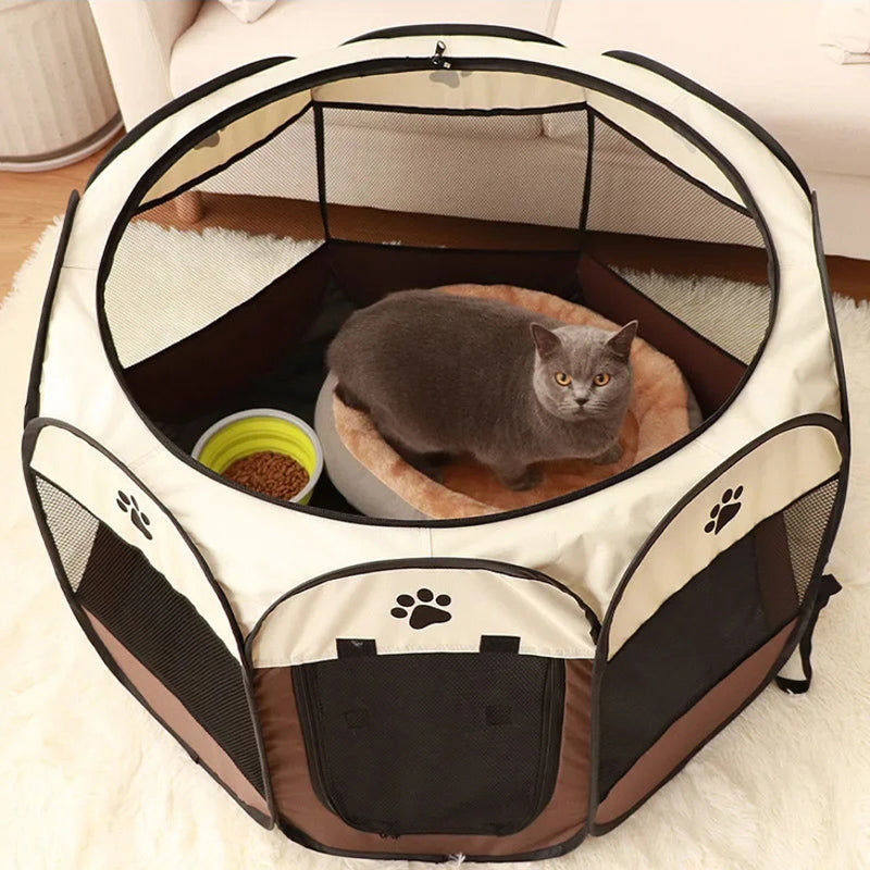 Portable Foldable Pet Tent Kennel Octagonal Fence