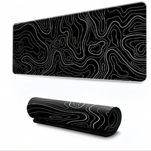 Anti Slip Topographic Black And White Mouse Pad For Keyboard 30X80cm