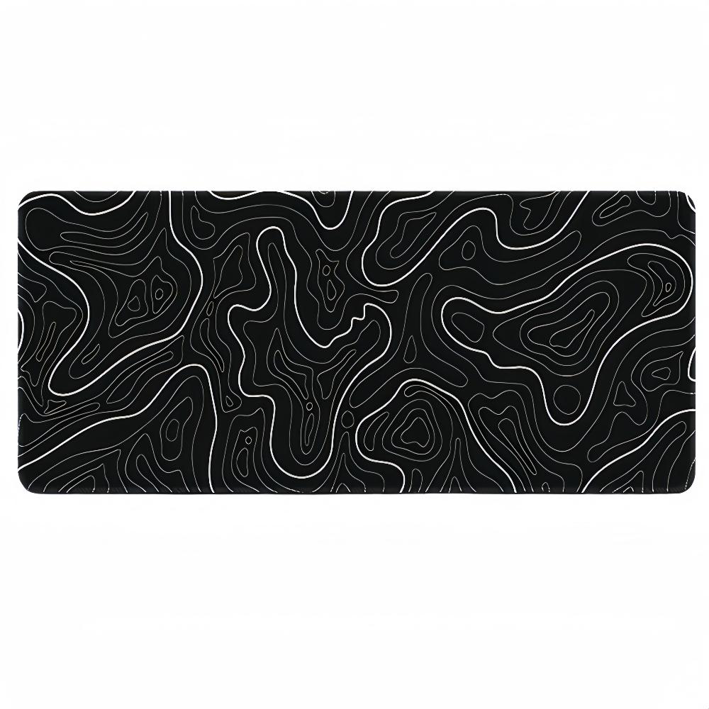 Anti Slip Topographic Black And White Mouse Pad For Keyboard 30X80cm