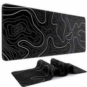 Anti Slip Topographic Black And White Mouse Pad For Keyboard 30X80cm