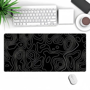 Anti Slip Topographic Black And White Mouse Pad For Keyboard 30X80cm