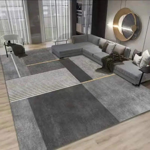 40X60cm Grey Geometric Living Room Tea Table Home Carpet Floor Mat