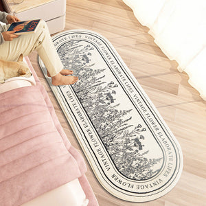 Imitation Cashmere Oval Bed Front Mat Light Luxury Ins Style Carpet