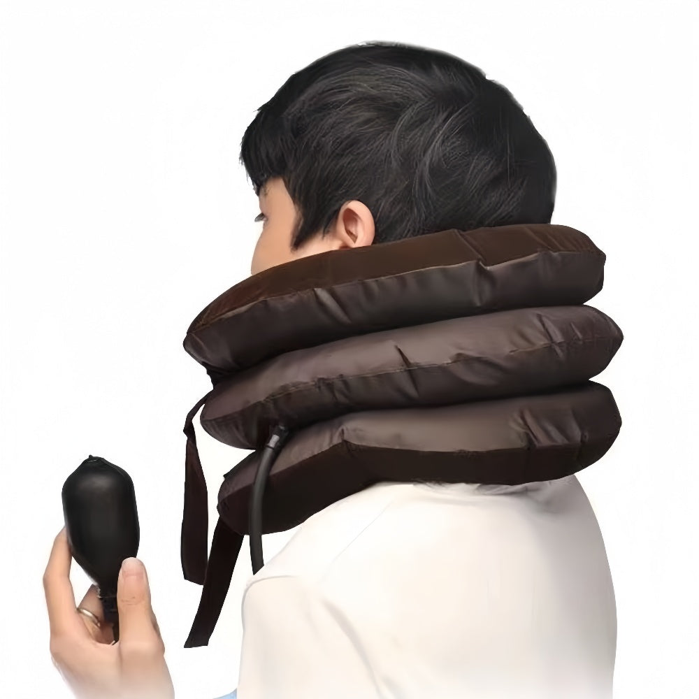 3 Layers Neck Corrector Air Inflatable Cervical Vertebra Traction Soft Brace Pillow