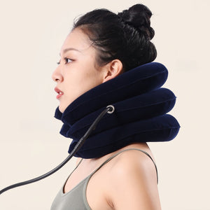 3 Layers Neck Corrector Air Inflatable Cervical Vertebra Traction Soft Brace Pillow