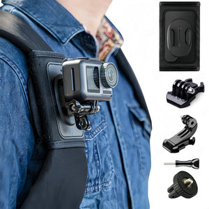 360 Rotation Bag Backpack Shoulder Strap Mount Holder For Gopro