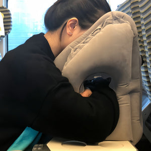 Portable Chin Support Inflatable Travel Neck Pillow Office Nap Rest