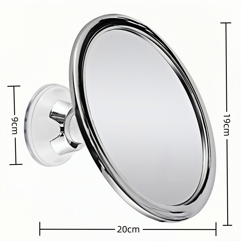 360 Rotating Shower Round Fogless Makeup Mirror With Suction Cup