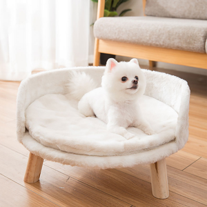 Pet Sofa Bed Raised Cat Chair With Removable Cushion