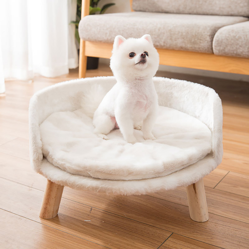 Pet Sofa Bed Raised Cat Chair With Removable Cushion