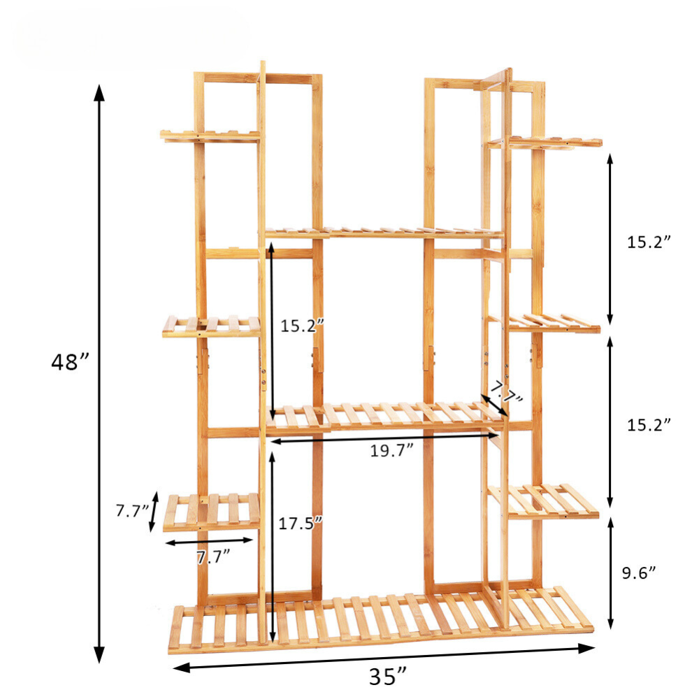 9 Tier Extra Large Bamboo Plant Stand