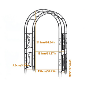 Garden Arches Outdoor Black Metal Arbor For Climbing Plants