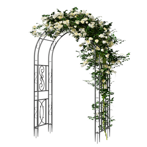 Garden Arches Outdoor Black Metal Arbor For Climbing Plants