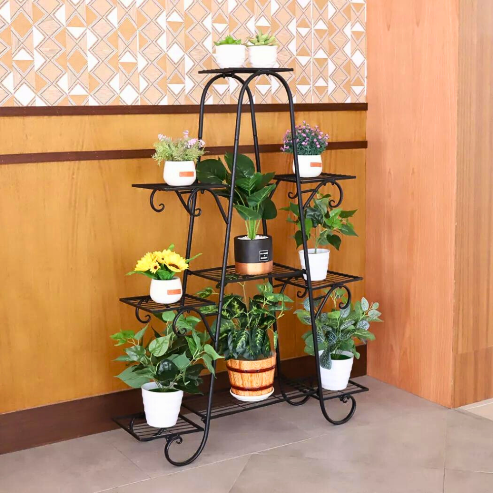 9 Tier Metal Plant Shelf Stand Multilayer Potted Display Rack Patio