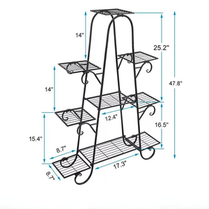 9 Tier Metal Plant Shelf Stand Multilayer Potted Display Rack Patio