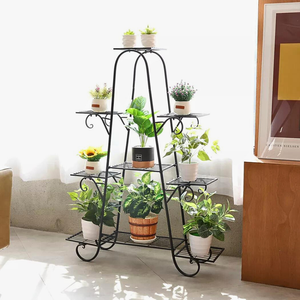 9 Tier Metal Plant Shelf Stand Multilayer Potted Display Rack Patio