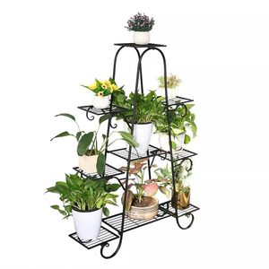 9 Tier Metal Plant Shelf Stand Multilayer Potted Display Rack Patio