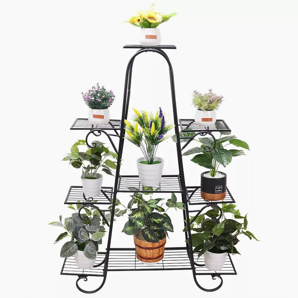 9 Tier Metal Plant Shelf Stand Multilayer Potted Display Rack Patio