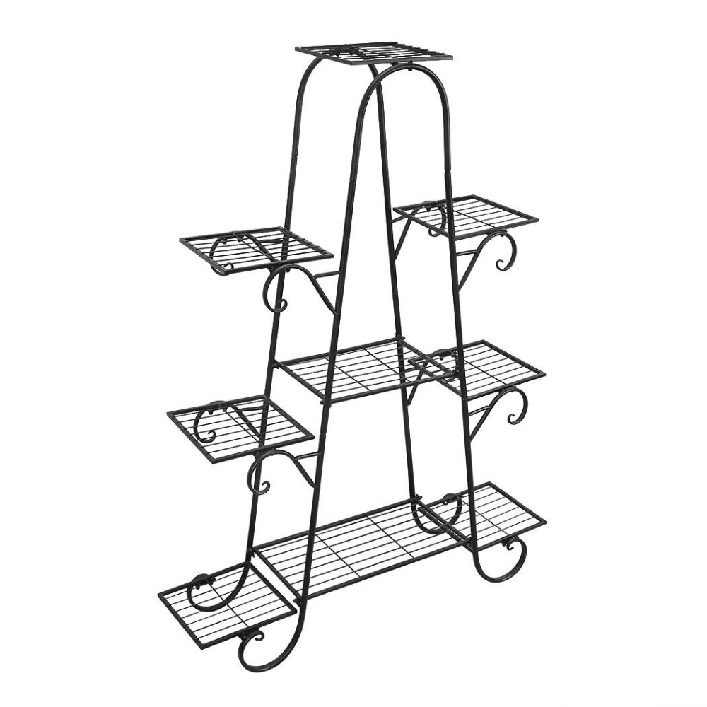 9 Tier Metal Plant Shelf Stand Multilayer Potted Display Rack Patio